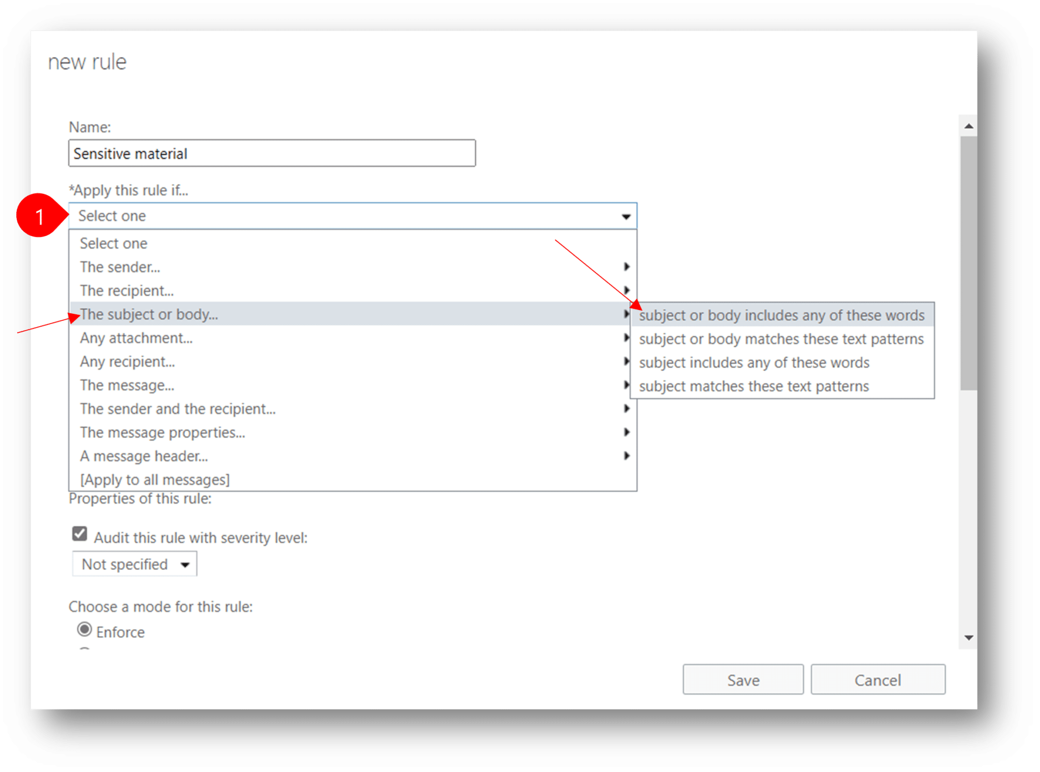 mail flow rules add signature